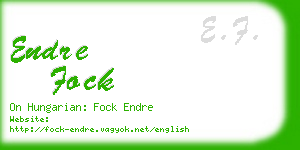 endre fock business card